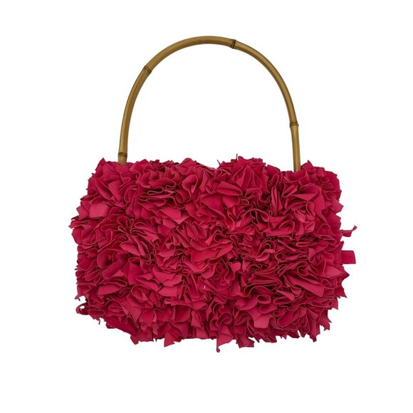 Shag‎ Bag Purse Bamboo Pink Fairy Cottagecore Feminine Girly - Picture 1 of 7